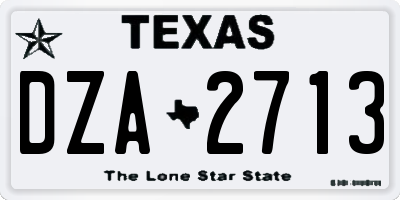 TX license plate DZA2713