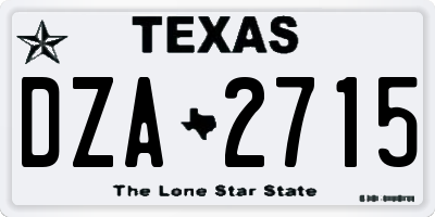 TX license plate DZA2715