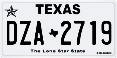 TX license plate DZA2719