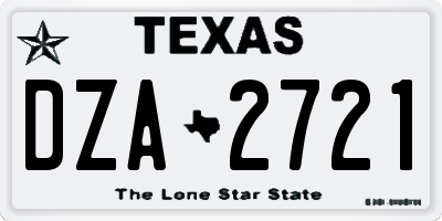 TX license plate DZA2721