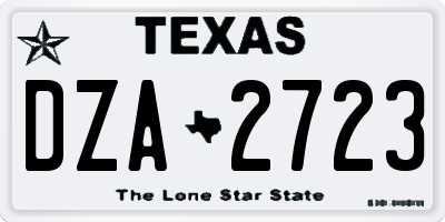 TX license plate DZA2723