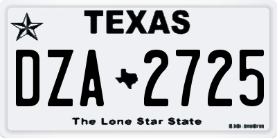TX license plate DZA2725