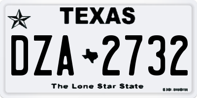 TX license plate DZA2732