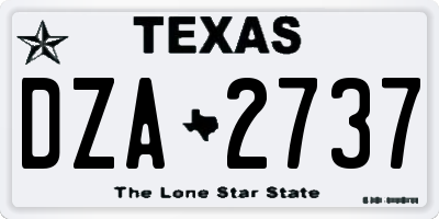 TX license plate DZA2737