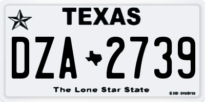 TX license plate DZA2739