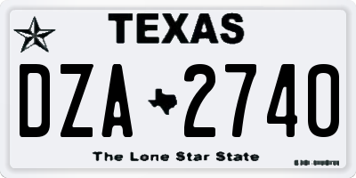 TX license plate DZA2740