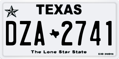 TX license plate DZA2741