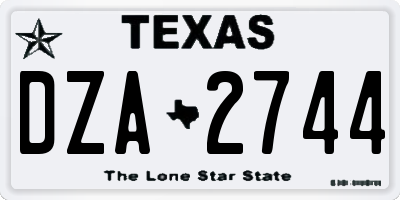 TX license plate DZA2744
