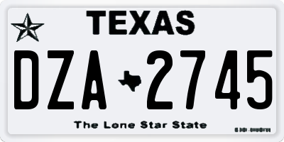 TX license plate DZA2745
