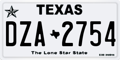 TX license plate DZA2754
