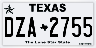 TX license plate DZA2755