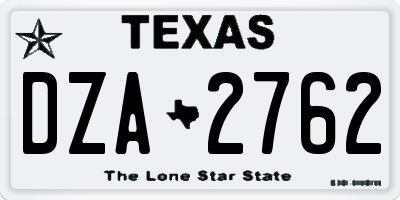 TX license plate DZA2762