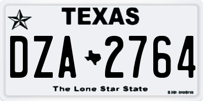 TX license plate DZA2764