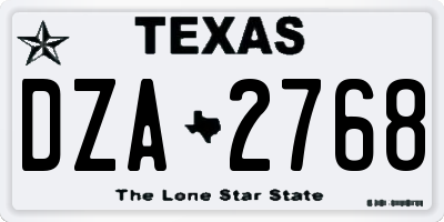 TX license plate DZA2768