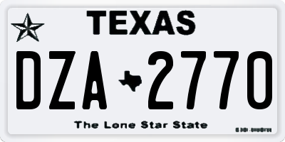 TX license plate DZA2770