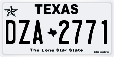 TX license plate DZA2771