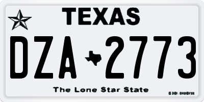 TX license plate DZA2773