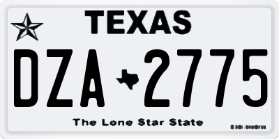 TX license plate DZA2775