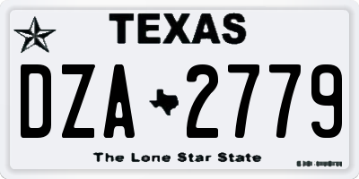 TX license plate DZA2779
