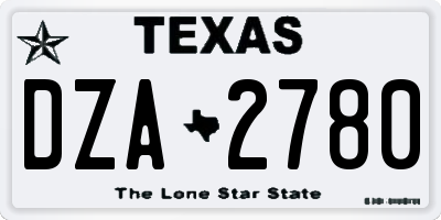 TX license plate DZA2780