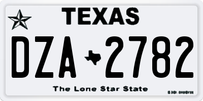 TX license plate DZA2782
