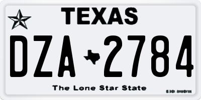 TX license plate DZA2784