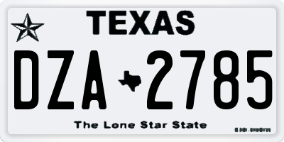 TX license plate DZA2785