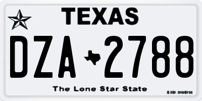 TX license plate DZA2788