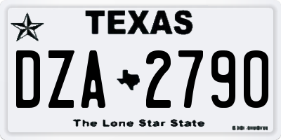 TX license plate DZA2790