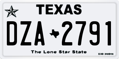 TX license plate DZA2791