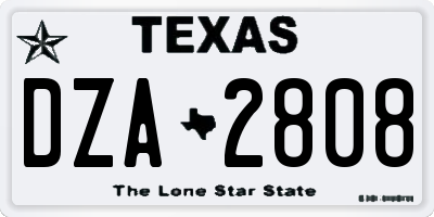 TX license plate DZA2808