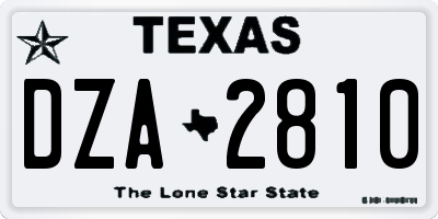 TX license plate DZA2810