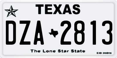 TX license plate DZA2813