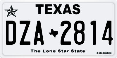 TX license plate DZA2814