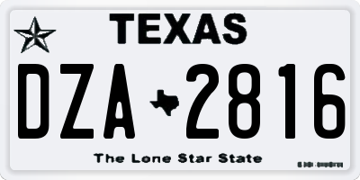 TX license plate DZA2816