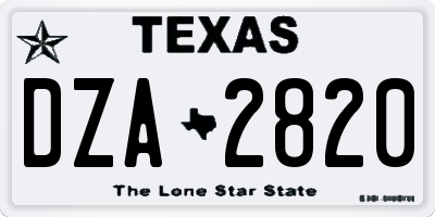 TX license plate DZA2820