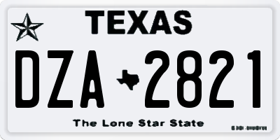 TX license plate DZA2821