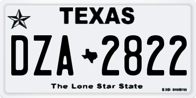 TX license plate DZA2822