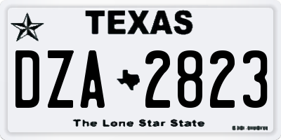 TX license plate DZA2823
