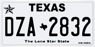 TX license plate DZA2832