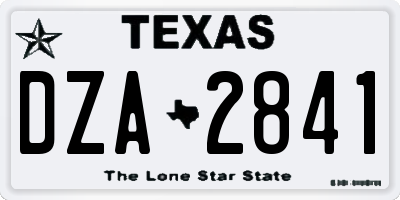 TX license plate DZA2841