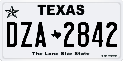 TX license plate DZA2842