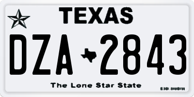 TX license plate DZA2843