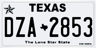 TX license plate DZA2853