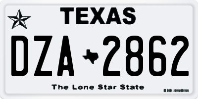 TX license plate DZA2862