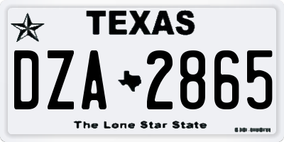 TX license plate DZA2865