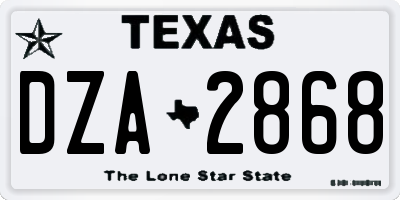 TX license plate DZA2868
