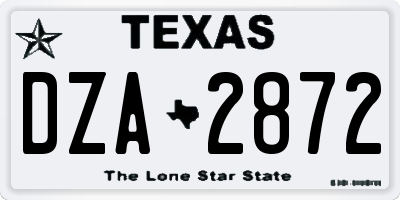 TX license plate DZA2872