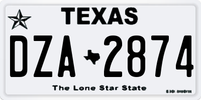 TX license plate DZA2874