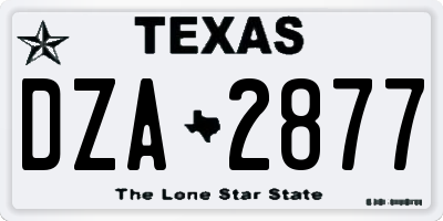 TX license plate DZA2877